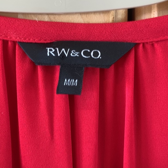 RW & Co. Chiffon Red Dress size M - Picture 6 of 16